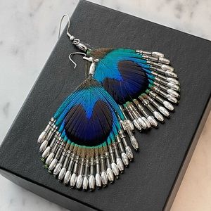Beaded feather earrings